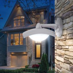 Садово-парковый светильник ЭРА ДБУ 07-8-004 Дели 4 белый 4 гранный настенный IP44 светодиодный 8Вт 6500K