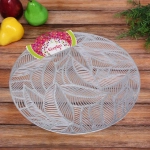 Салфетка плетеная 38см «Листья» серебро