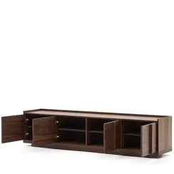 Onix Подставка под телевизор с ореховым шпоном в темной отделке, 200 x 45 см