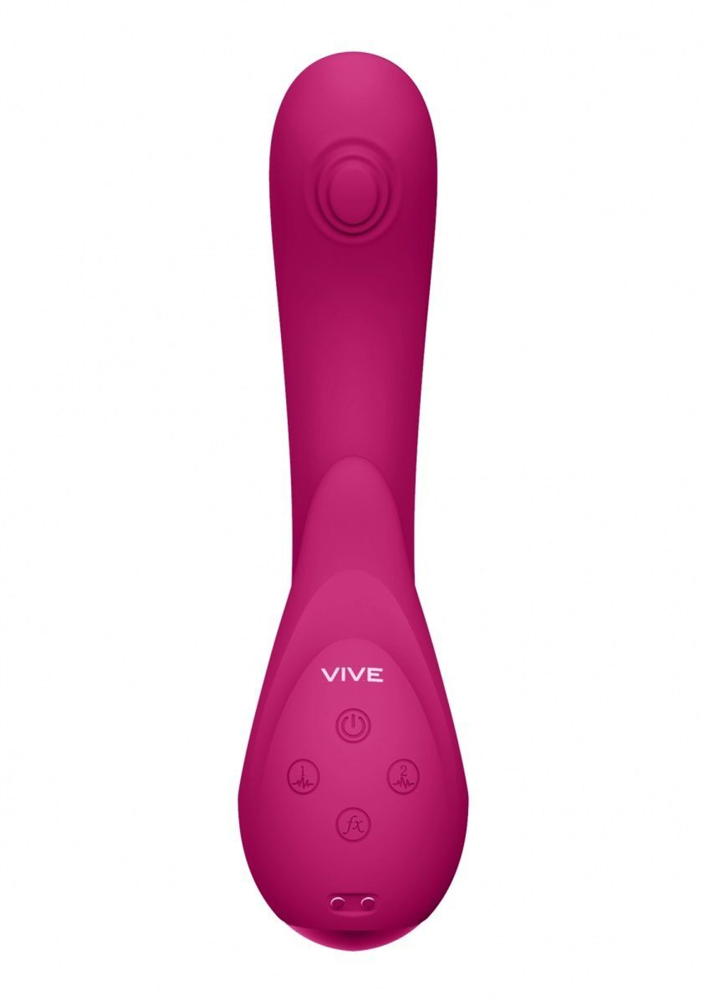 Розовый вибромассажер Miki со стимулятором клитора - 17 см.