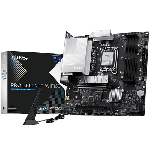 Материнская плата MSI PRO B860M-P WIFI6E (LGA1851/B860/4xDDR5/4xPCI-Ex16/3xM.2/Wi-Fi/BT/SB/GLAN/DP/HDMI/USB Type-C/mATX)