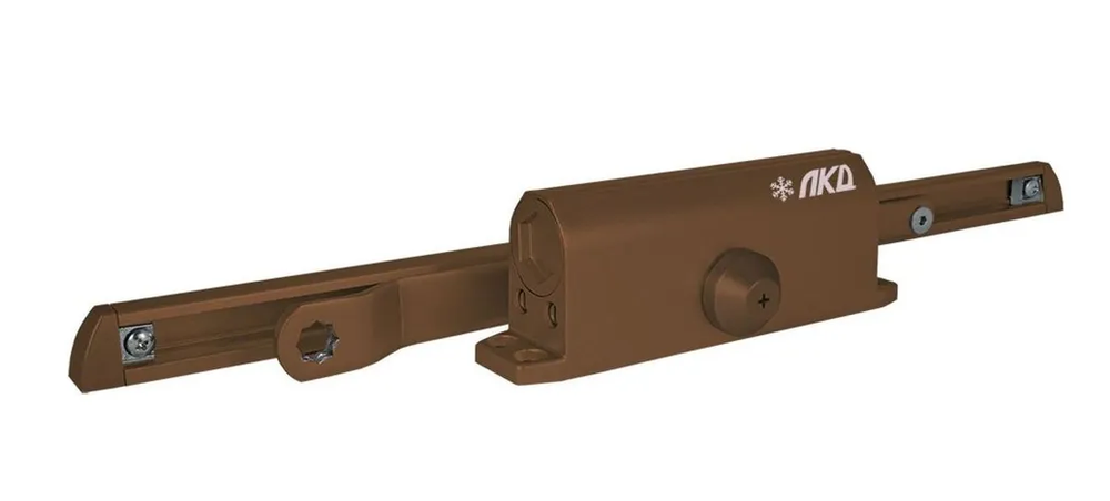 ЛКД-ДК-70-130/2 Доводчик двери со скользящим каналом, до 130кг, EN4-6, цвет коричневый, гидравлическ