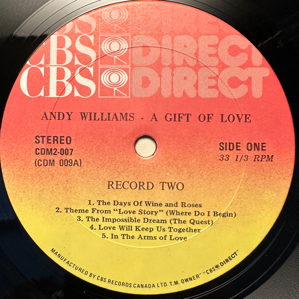 Andy Williams - A Gift Of Love 2LP (Канада 1979г.)