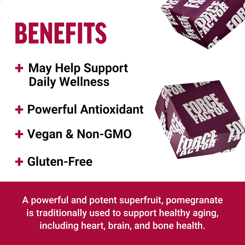 Force Factor, Fundamentals, гранат, 30 жевательных таблеток (500 мг в 1 жевательной таблетке)
