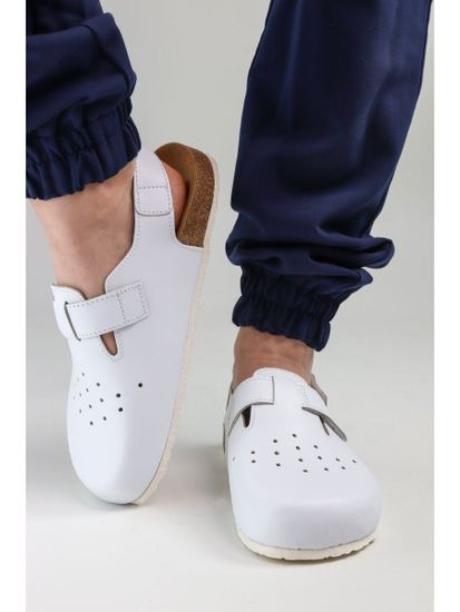 12 | "Branko's" Мужские медицинские сабо кожаные (Белый)