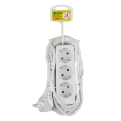 Удлинитель бытовой ФАZA с заземлением и выключением 3 гнезда 1,5 метра FEG-03-150