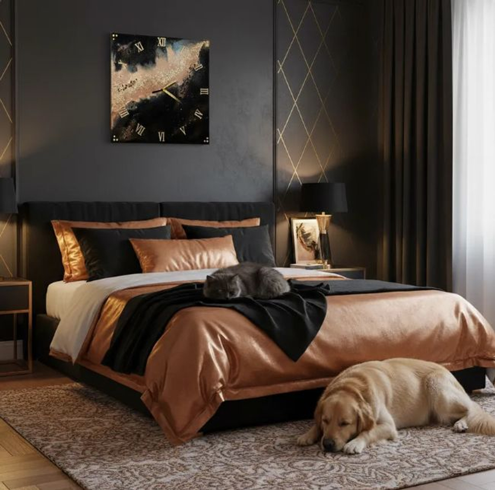 Настенные часы-картина из эпоксидной смолы ручная работа