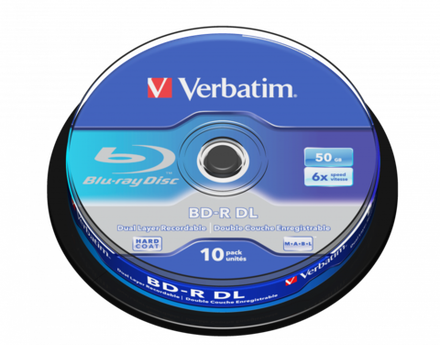 Оптический диск Verbatim BD-R DL 50GB 6X HardCoat, Spindle, 10 шт