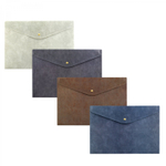 Папка-конверт на кнопке Alingar, A4, 235х330 мм, 180 мкм, горизонтальная, ассорти, "4 цвета кожи"