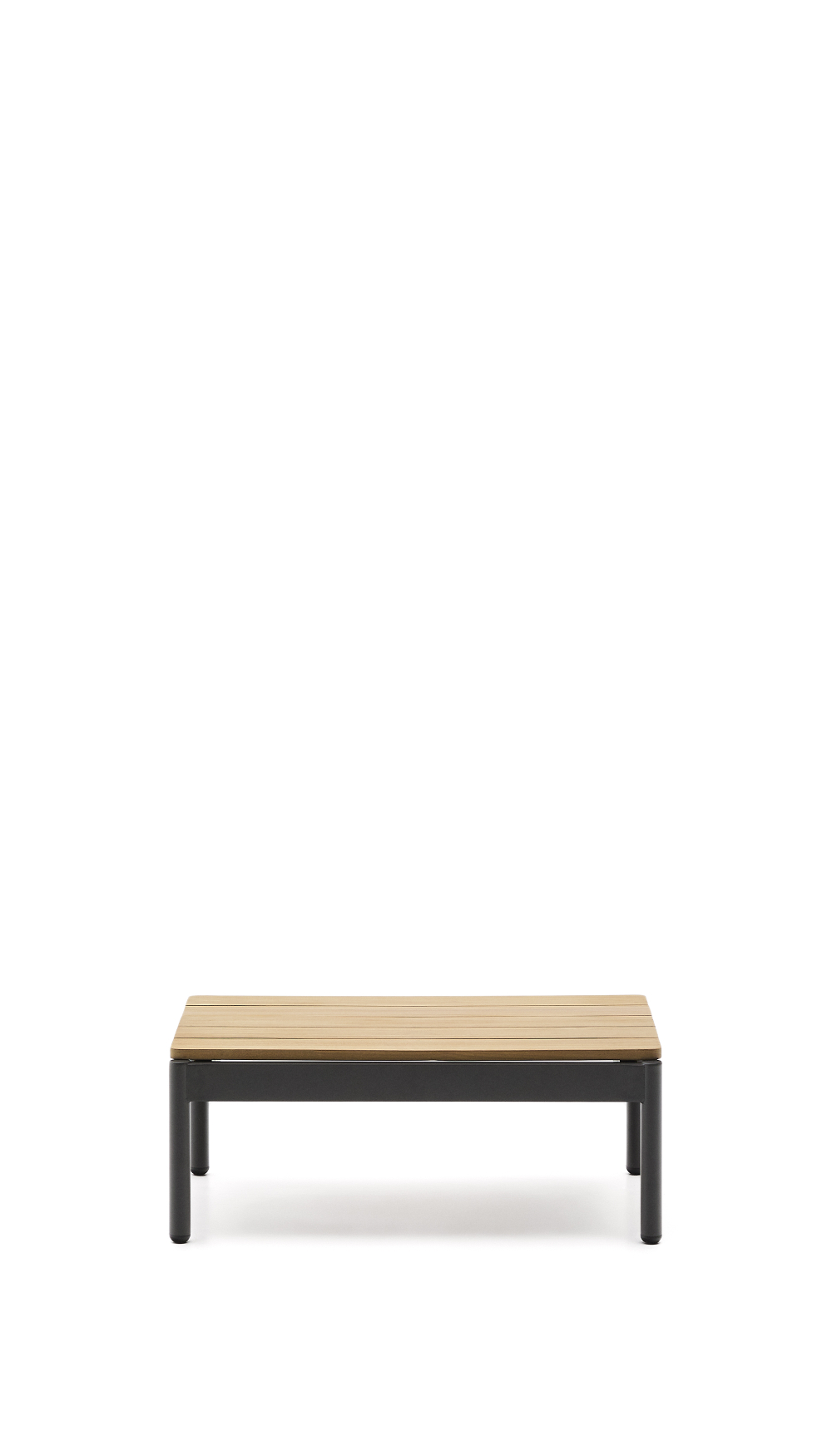 Журнальный столик Sorells из серого алюминия и тикового дерева 52,4 x 91 см