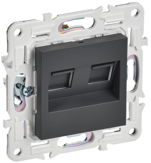 SKANDY Розетка компьютерная двойная RJ45 кат.6 SK-K04T титан IEK