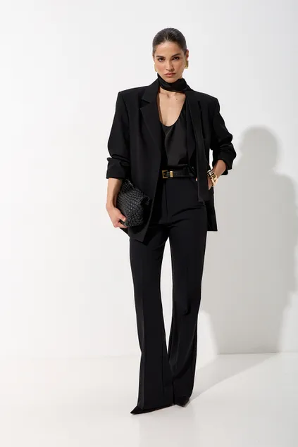 Пиджак свободный костюмный черного цвета