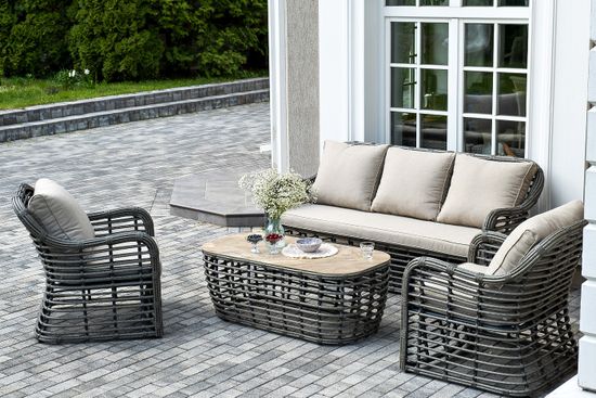 "Ницца" лаунж-зона из искусственного ротанга, цвет бронзовый