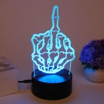 Светильник ночник «3D-Скелет шлет привет» на пластиковой подставке, с включателем USB