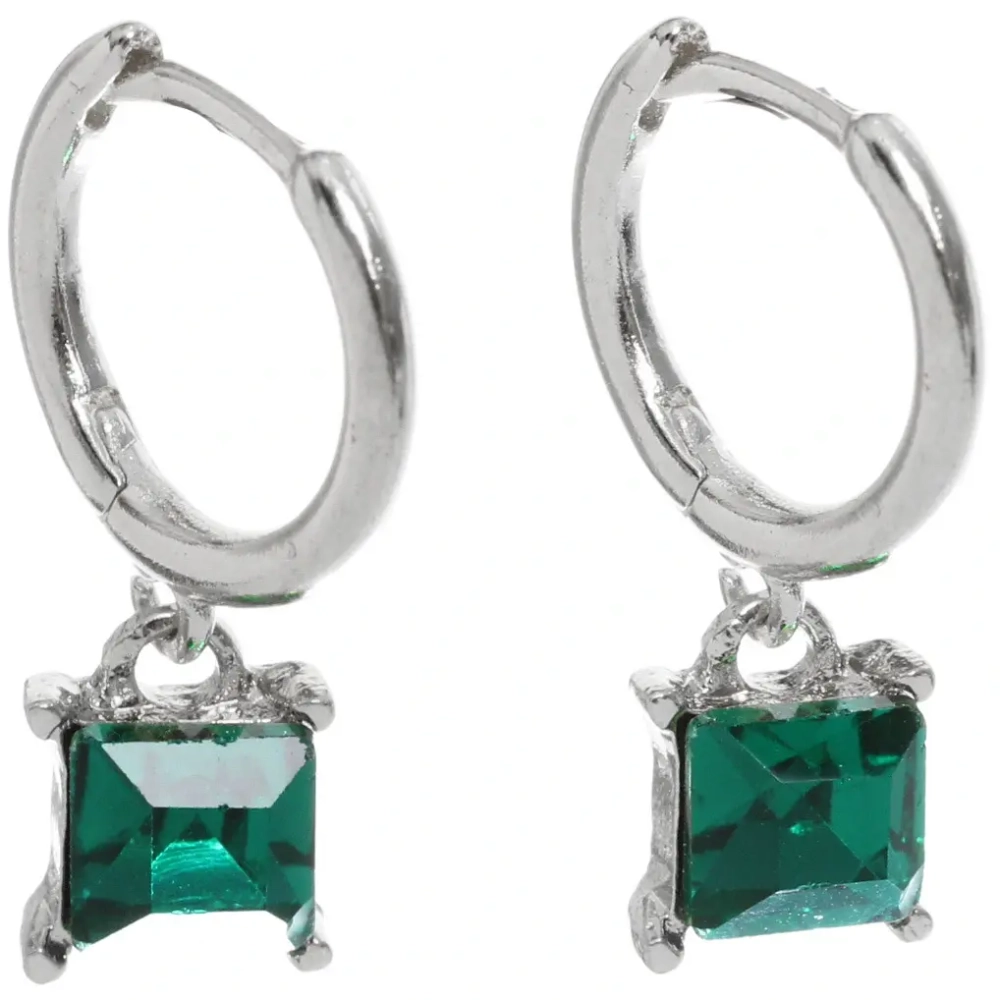 Серьги из гиппоалергенного сплава «ЛАТТИ», глубокий зеленый, цвет серебро и золото, 2,5см