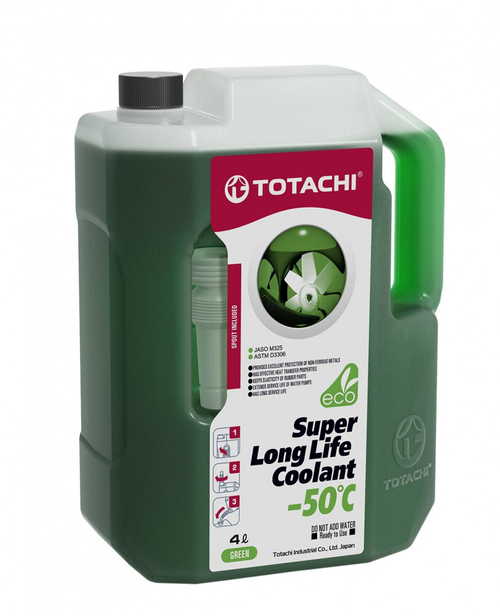 Антифриз зеленый TOTACHI SUPER LONG LIFE COOLANT Green -50°C 4л