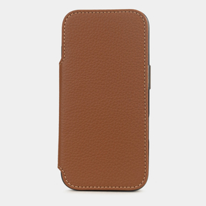 Чехол-книжка кожаная для iPhone 17, теленок цвета карамель