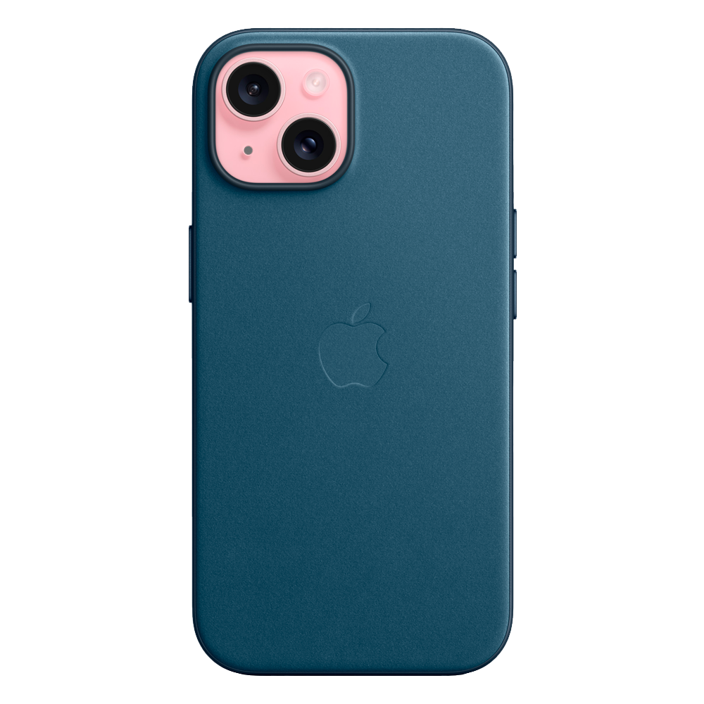 Тканевый чехол с поддержкой MagSafe Apple FineWoven Case для iPhone 15, Pacific Blue (Тихоокеанский синий)