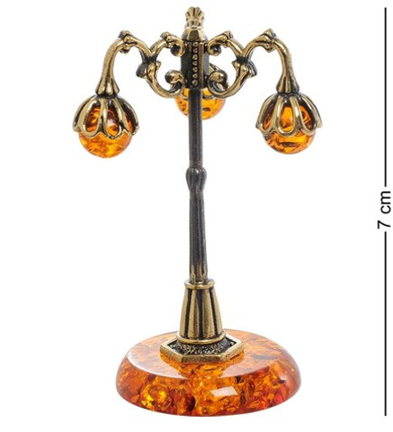 AM-1946 Фигурка «Фонарь Ромашка» (латунь, янтарь)