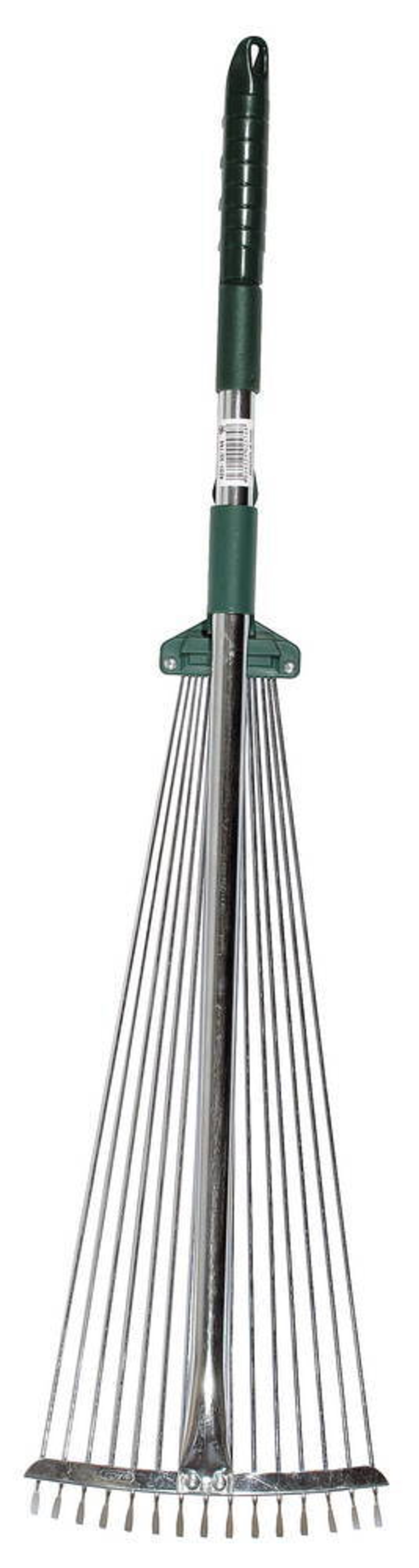 RACO R744, длина 790-1240 мм, ширина 175-550 мм, с телескопическим черенком, 15 зубцов, регулируемые веерные грабли (4231-53/744)