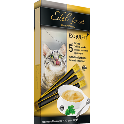 Лакомство для кошек Edel "Крем-суп" (с птицей и печенью) 5х1