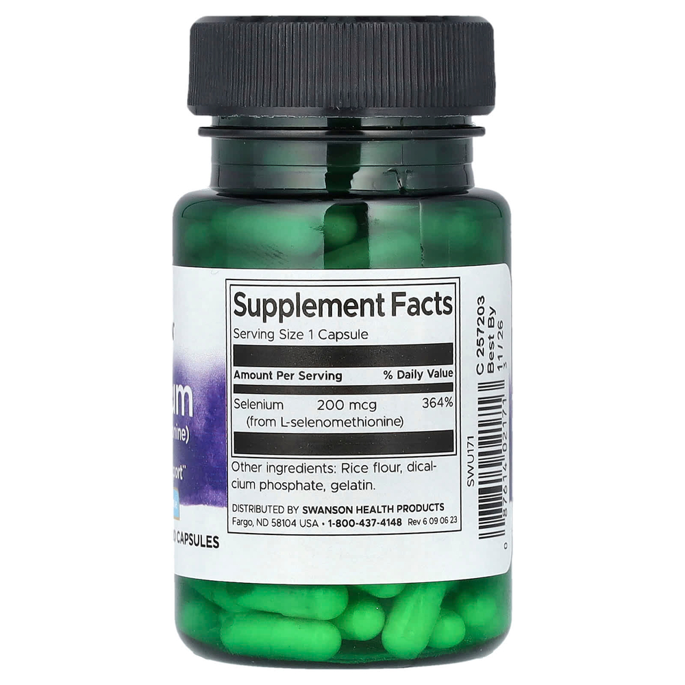 Swanson Vitamins, Селен, 200 мкг, 120 капсул