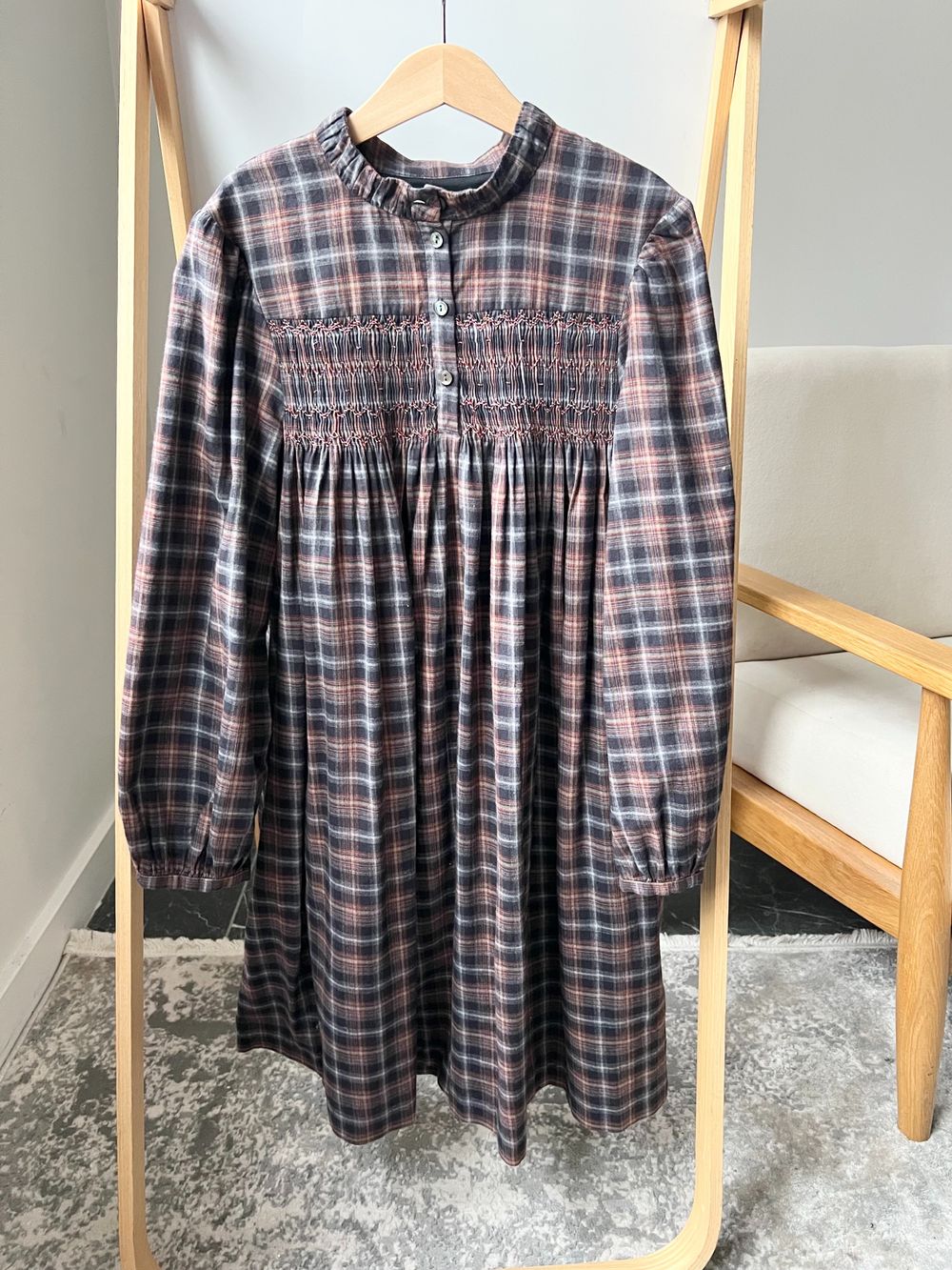 Хлопковое платье в клетку Bonpoint, 152