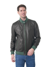 KHIMEONE Мужская кожаная демисезонная куртка (натуральная кожа, овчина)