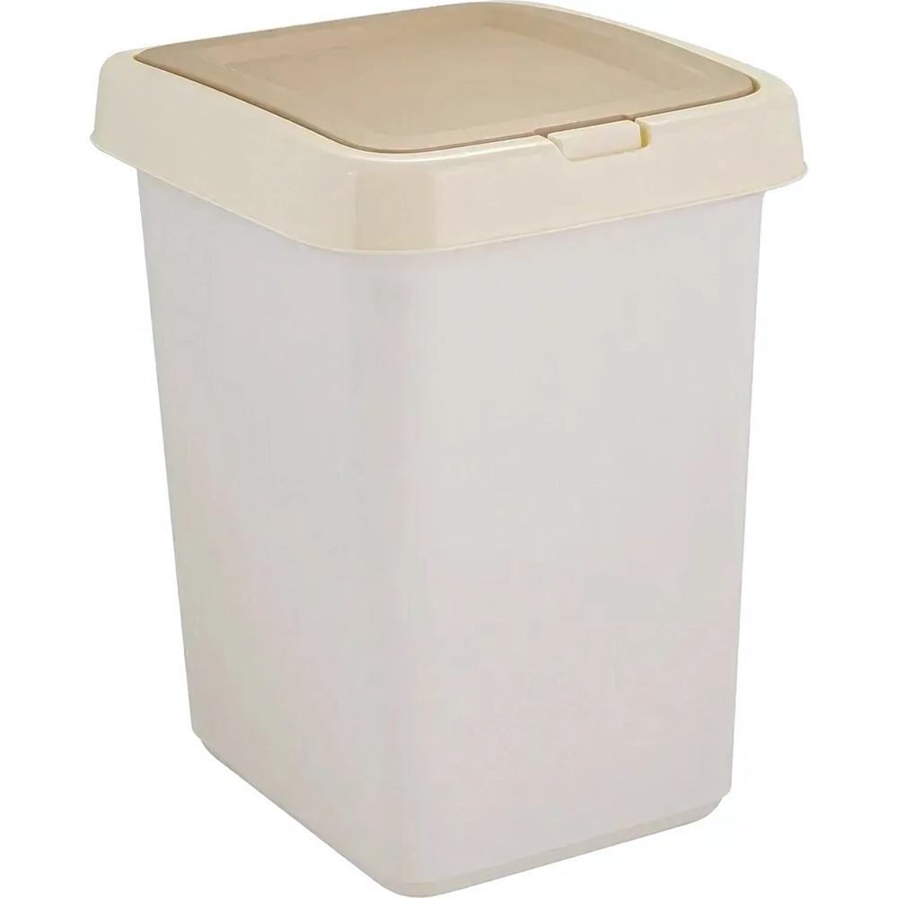 Контейнер для мусора Квадра с крышкой Push to Open 25л кофейный (комплект 4 шт)