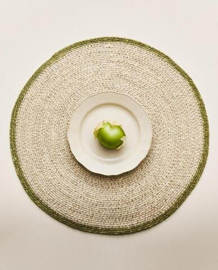 ZARA HOME КРУГЛАЯ САЛФЕТКА ПОД ПРИБОРЫ, ЗЕЛЕНЫЙ