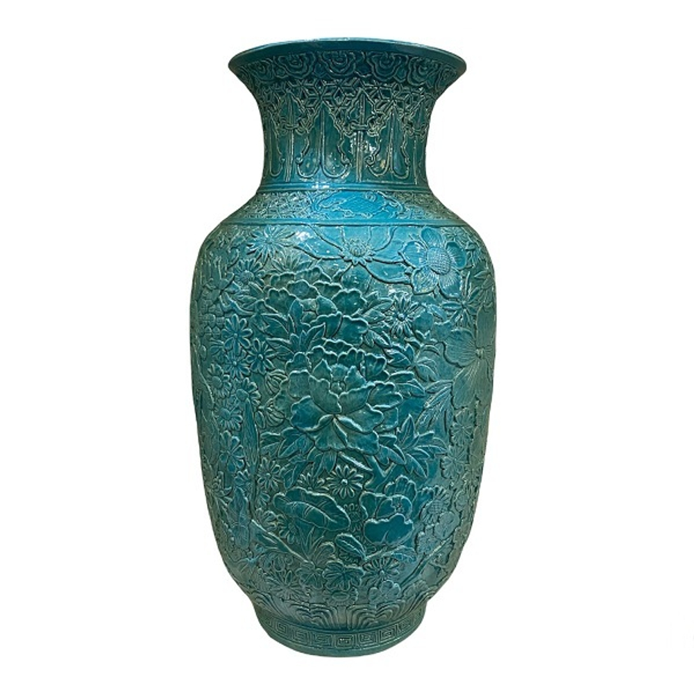 Ваза Цветы бирюзовая 40 см