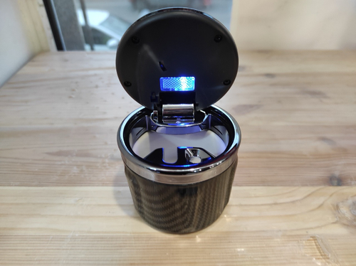 X3 / Пепельница-стакан "Черный карбон" хром (с подсветкой) X3 (1 шт.) =