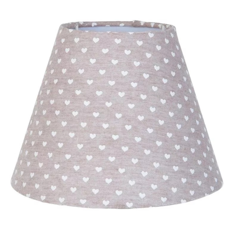 Абажур "Сердечки" 17х13см /E27 Лен,пластик,металл