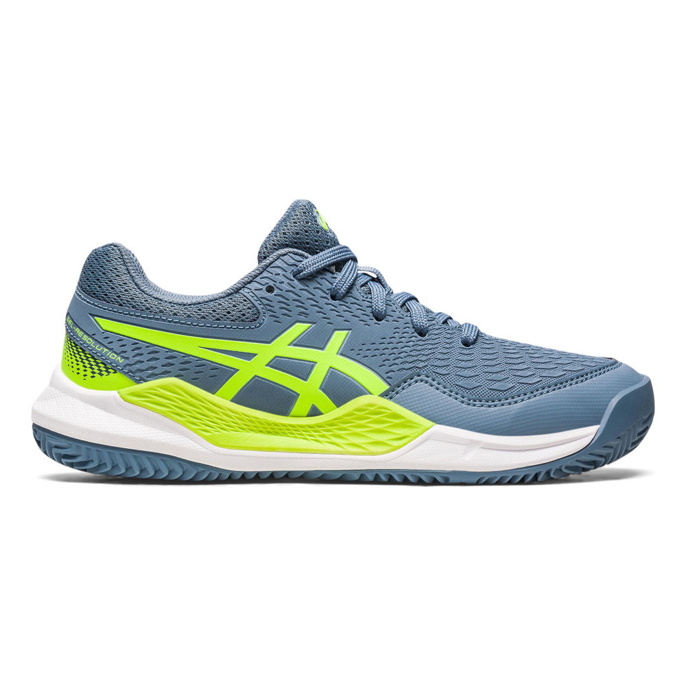 Детские теннисные кроссовки ASICS Gel-Resolution 9 GS Clay Court Shoe Kids - Dark Blue, Neon Green