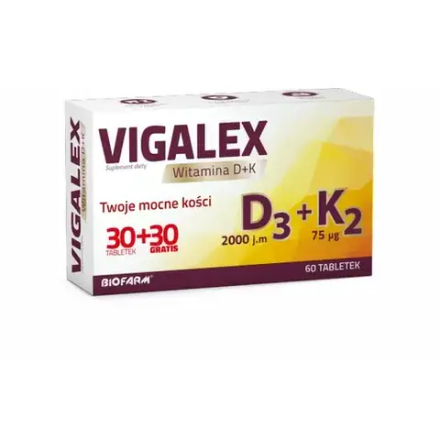 Диетическая добавка Vigalex D3+K2, 60 таблеток