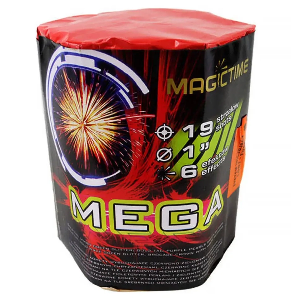 Батарея салютов Mega (P7128) от Magictime, 19 залпов, 25 мм