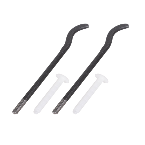 Комплект плоских кронштейнов с дюбелями 7,2х170мм, черные