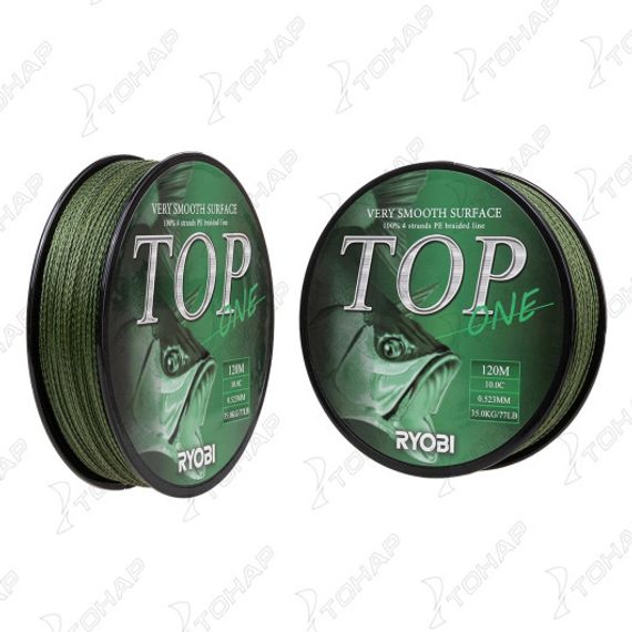 Шнур TOP PE4X-120M 10,0/d-0.523mm Dark green Ryobi