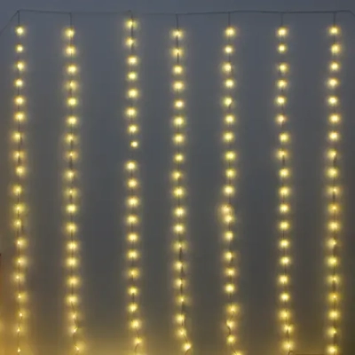 Гирлянда для дома ЗАНАВЕС «Bright light» Водопад 3м*3м 240 ламп LED, IP-20, 8 режимов. Теплый белый (возможность соединения)