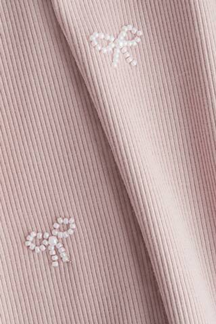 H&M Футболка с вышивкой, светло-розовый