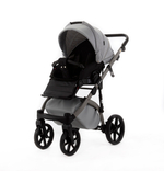 Детская универсальная коляска Adamex NOLA Natura MOON-9 (2в1) - Светло-серая ткань, светло-серая экокожи