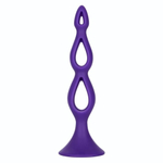 Фиолетовая анальная елочка Silicone Triple Probe - 14,5 см. (Цвет: фиолетовый)