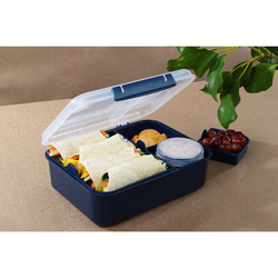 Контейнер со съемными разделителями 1.65л Sistema Bento Box Renew синий