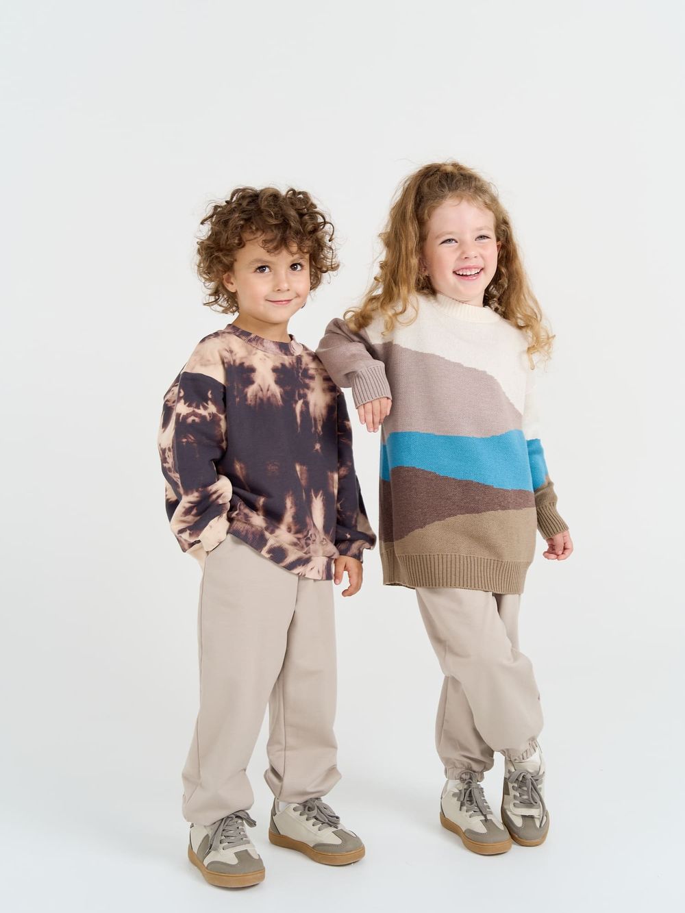 Джемпер вязаный удлиненный "Горизонт"