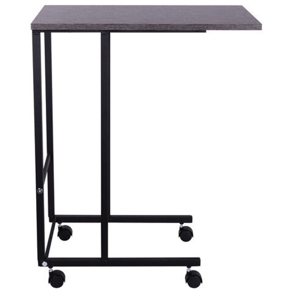 Стол BRABIX "Smart CD-014", 380х600х755 мм, ЛОФТ, на колесах, металл/ЛДСП ясень, каркас черный, 641885