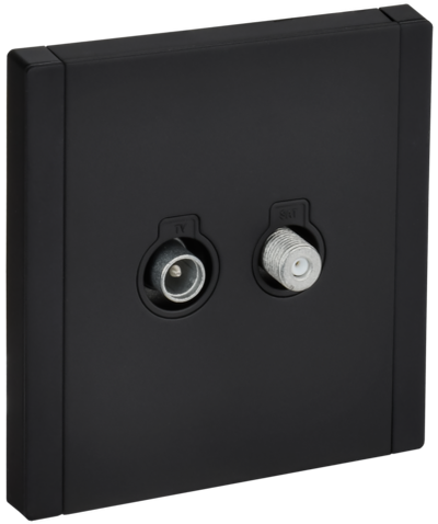 FORTE&PIANO Розетка двойная TV+SAT FP138M металл черный IEK