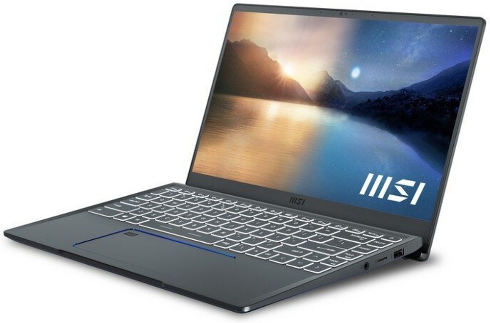 Ноутбук MSI Prestige 14 A11SCX-052RU Intel Core i7 1185G7, 3.0 GHz - 4.8 GHz, 32768 Mb, 14&quot; UHD 3840x2160, 1000 Gb SSD, DVD нет, nVidia GeForce GTX 1650 4096 Mb, Windows 10 Home, серый, 1.29 кг, 9S7-14C412-052