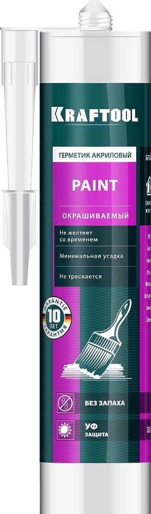 KRAFTOOL Paint, 300 мл, белый, универсальный акриловый герметик (41251-0)