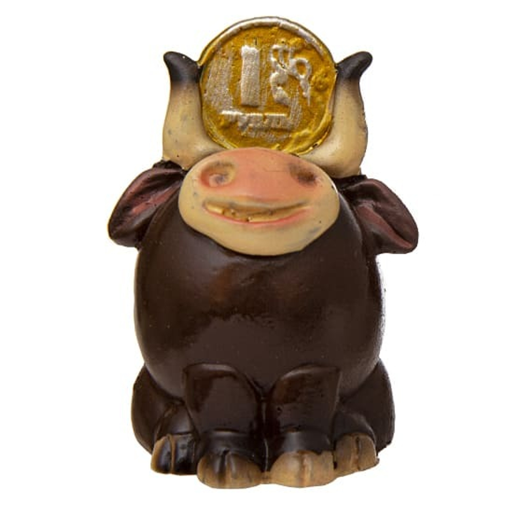 Фигурка Золотой телец с монеткой