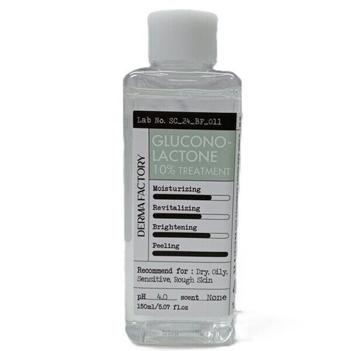 Отшелушивающий тонер-эссенция для лица с глюконолактоном Derma Factory Gluconolactone 10% Treatment, 150мл